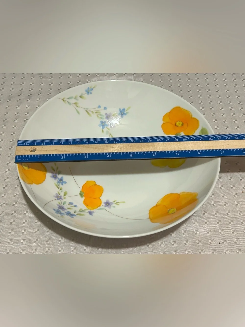 Mikasa Dancing Flowers Soup Bowl 7.625 Wide Bone China Made In Japan